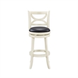 Bowery Hill Wood Buttermilk/Black Bar Stool Swivel Cushioned Seat 30