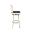 Bowery Hill Wood Buttermilk/Black Bar Stool Swivel Cushioned Seat 30