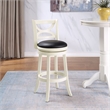 Bowery Hill Wood Buttermilk/Black Bar Stool Swivel Cushioned Seat 30