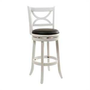 Bowery Hill Wood Buttermilk/Black Bar Stool Swivel Cushioned Seat 30&quot Unassembled