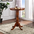 Bowery Hill Round Traditional Wood Pub Table with Dedestal Base in Cherry