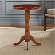 Bowery Hill Round Traditional Wood Pub Table with Dedestal Base in Cherry