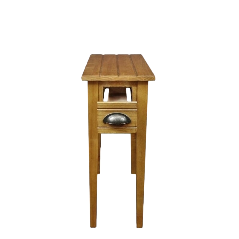 Bowery Hill Bin Pull Narrow End Table in Candleglow Finish