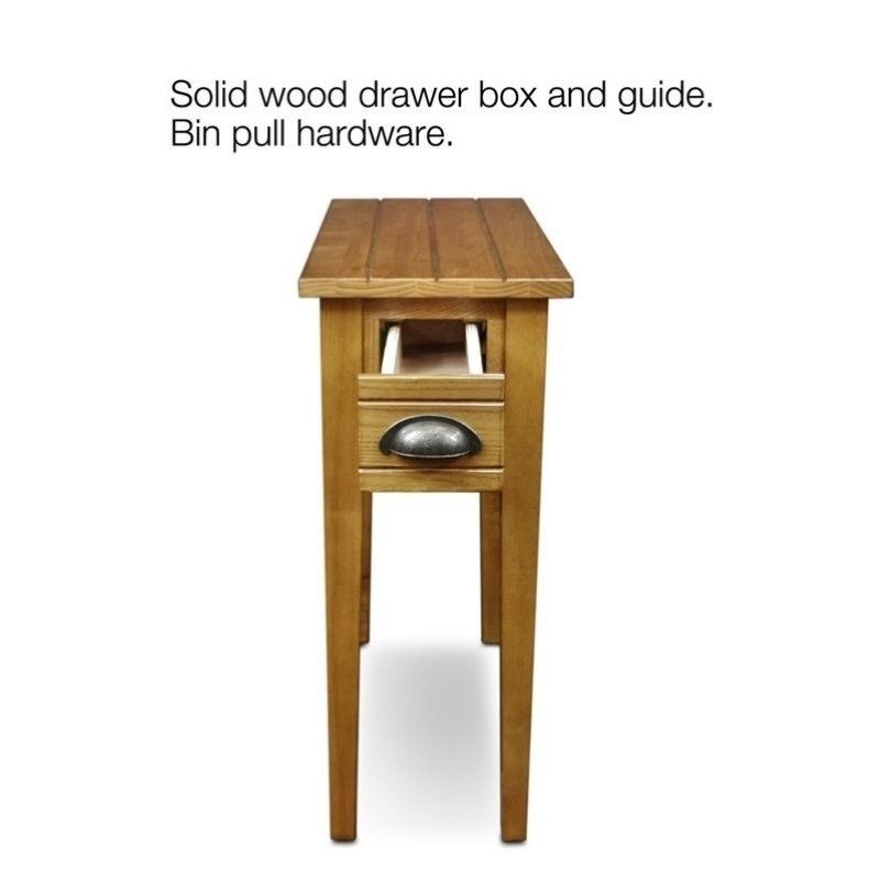 Bowery Hill Bin Pull Narrow End Table in Candleglow Finish