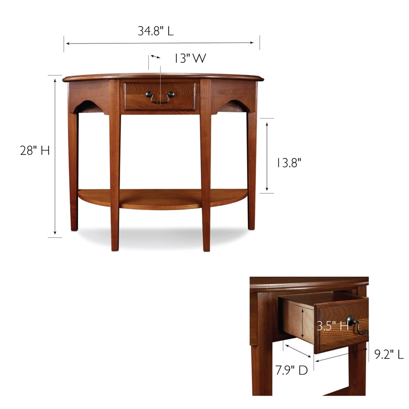 Bowery Hill Console Table in Medium Oak Finish