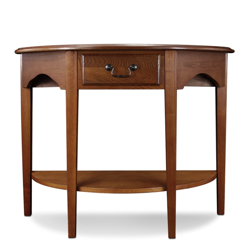 Bowery Hill Console Table in Medium Oak Finish