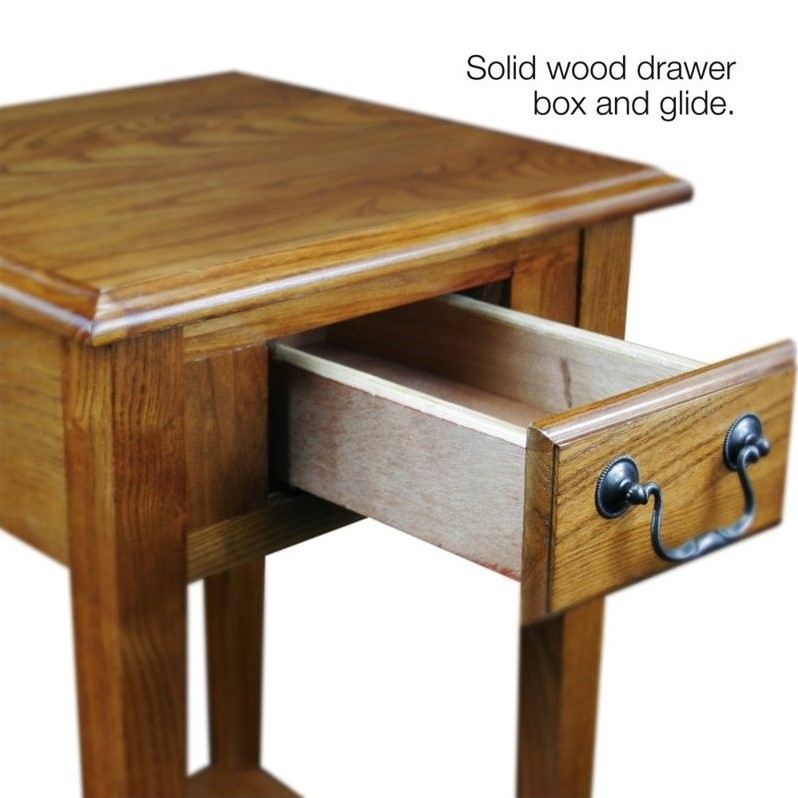 Bowery Hill Shaker Square End Table in Medium Oak Finish