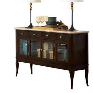 Bowery Hill Marble Dark Cherry Sideboard Rectangular 59&quot Unassembled