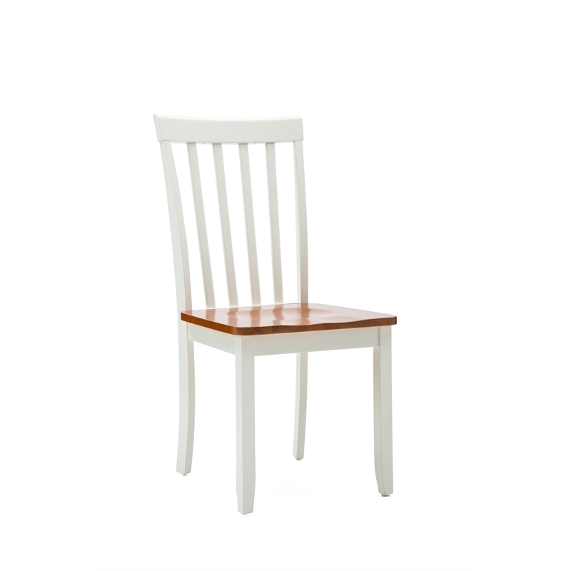 Bowery Hill Wood Cream/Honey Oak Dining Chair Armless Contoured Seat 18