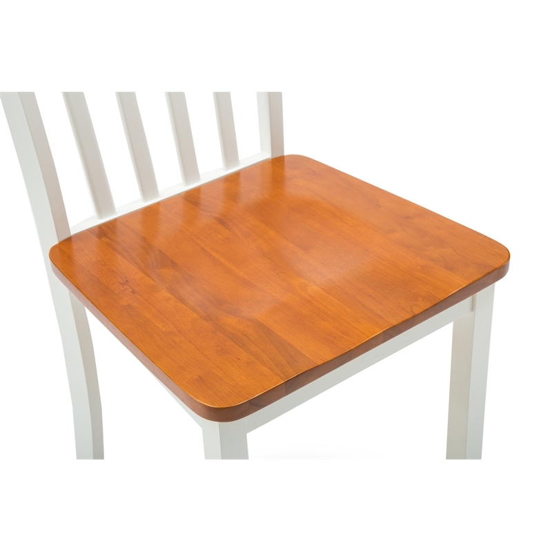 Bowery Hill Wood Cream/Honey Oak Dining Chair Armless Contoured Seat 18
