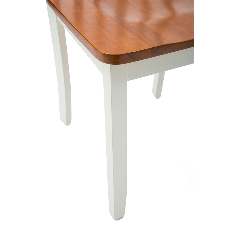 Bowery Hill Wood Cream/Honey Oak Dining Chair Armless Contoured Seat 18