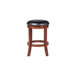 Bowery Hill Wood Bar Stool Chair in Cherry With Rotating Round Seat & Footrest