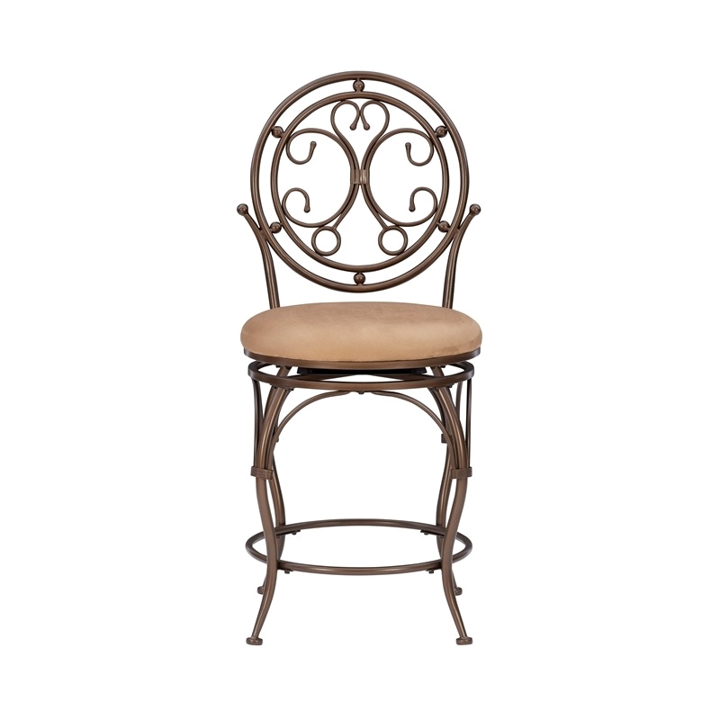 Bowery Hill Metal Bronze Counter Stool Round 24