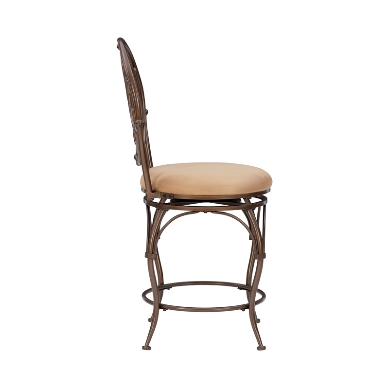 Bowery Hill Metal Bronze Counter Stool Round 24