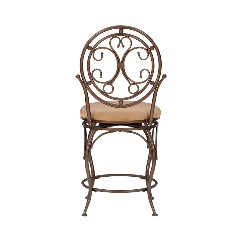 Bowery Hill Metal Bronze Counter Stool Round 24