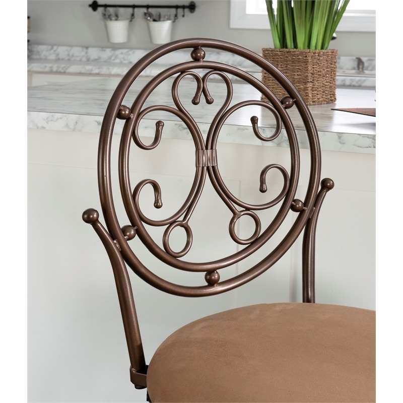 Bowery Hill Metal Bronze Counter Stool Round 24