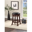Bowery Hill Wood Cappuccino Swivel Stool Rectangular Backless 25.5