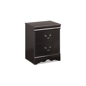 Bowery Hill 2 Drawer Wood Nightstand in Black