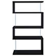 Bowery Hill Wood Black Bookcase Zigzag Contemporary 63