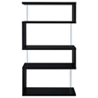 Bowery Hill Wood Black Bookcase Zigzag Contemporary 63
