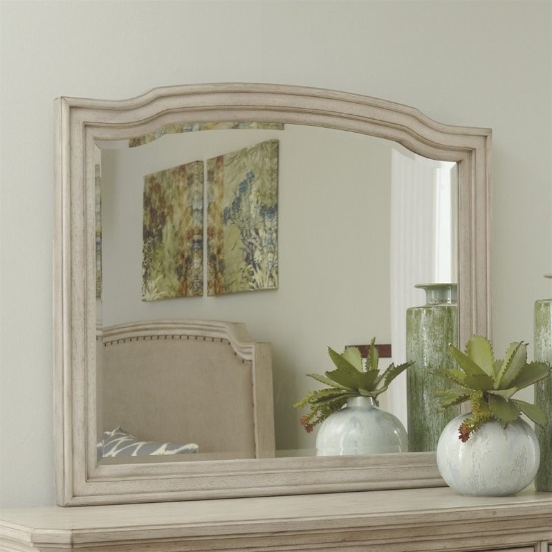 Bowery Hill Wood Frame Bedroom Mirror in Parchment White
