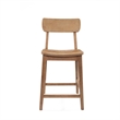 Bowery Hill Wood Brown Bar Stool Square Footrest Backrest 39