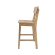 Bowery Hill Wood Brown Bar Stool Square Footrest Backrest 39