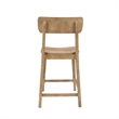 Bowery Hill Wood Brown Bar Stool Square Footrest Backrest 39