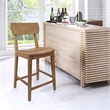 Bowery Hill Wood Brown Bar Stool Square Footrest Backrest 39