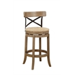 Bowery Hill Wood Wheat Wire-Brush Natural Bar Stool Circular Swivel 29