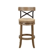 Bowery Hill Wood Wheat Wire-Brush Natural Bar Stool Circular Swivel 29