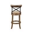 Bowery Hill Wood Wheat Wire-Brush Natural Bar Stool Circular Swivel 29