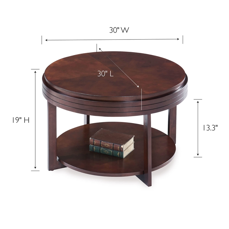 Bowery Hill Round Coffee Table in Chocolate Cherry