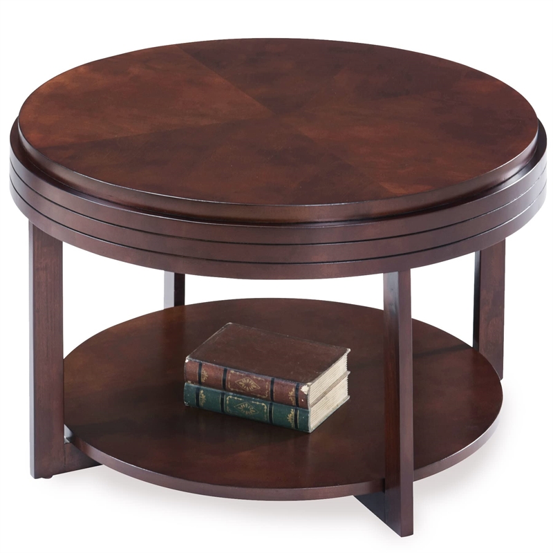 Bowery Hill Round Coffee Table in Chocolate Cherry