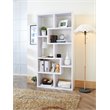 Bowery Hill MDF Wood Veneer White Bookcase Rectangular Assembled 71