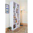 Bowery Hill MDF Wood Veneer White Bookcase Rectangular Assembled 71