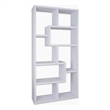 Bowery Hill MDF Wood Veneer White Bookcase Rectangular Assembled 71