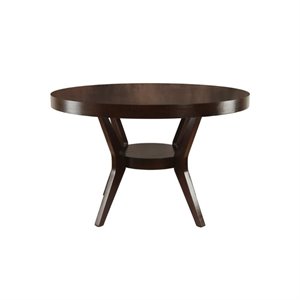 Bowery Hill Solid Wood Espresso Dining Table Round 48&quot Unassembled
