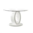 Bowery Hill Glass White Dining Table Round Tempered 48