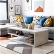 Bowery Hill Chrome White Coffee Table Rectangular 47.25