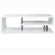 Bowery Hill Chrome White Coffee Table Rectangular 47.25