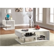 Bowery Hill Chrome White Coffee Table Rectangular 47.25