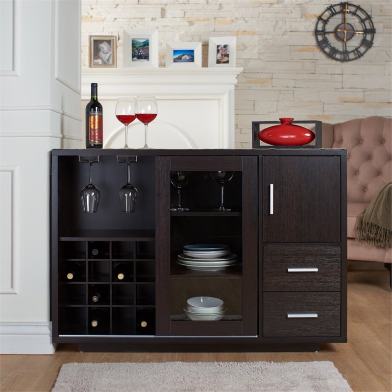 Bowery Hill Wine Rack Buffet in Cappuccino