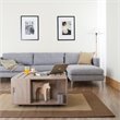 Bowery Hill 4-Shelf Square Modern Wood Coffee Table in White