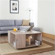 Bowery Hill 4-Shelf Square Modern Wood Coffee Table in White