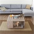 Bowery Hill 4-Shelf Square Modern Wood Coffee Table in White