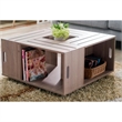 Bowery Hill 4-Shelf Square Modern Wood Coffee Table in White