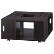 Bowery Hill 4-Shelf Square Modern Wood Coffee Table in Espresso