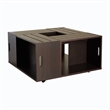 Bowery Hill 4-Shelf Square Modern Wood Coffee Table in Espresso