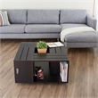 Bowery Hill 4-Shelf Square Modern Wood Coffee Table in Espresso